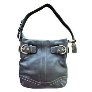 COACH Black Leather Shoulder Bag G05D-1453 Excellent Used Condition